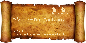 Márhoffer Marianna névjegykártya